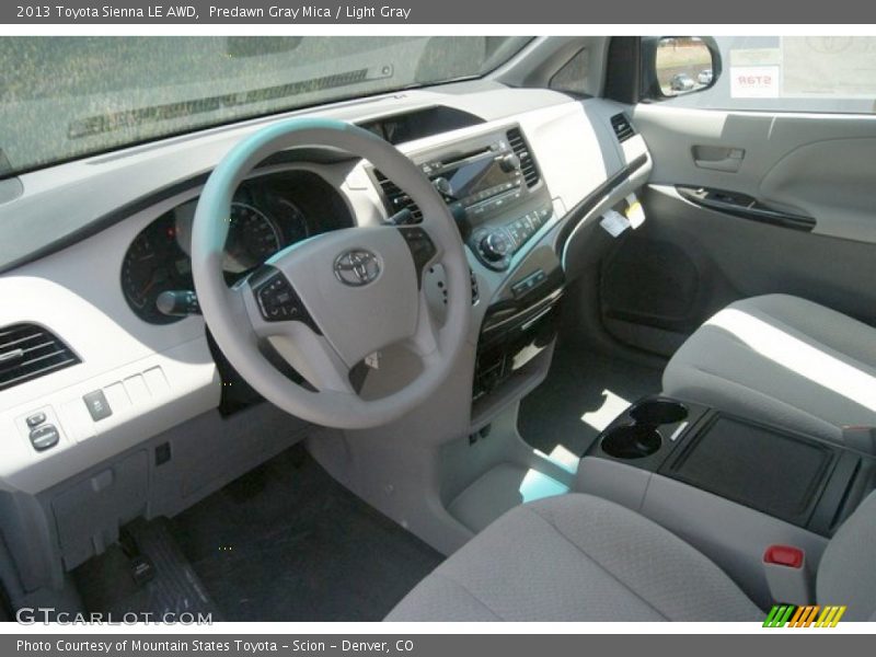 Predawn Gray Mica / Light Gray 2013 Toyota Sienna LE AWD