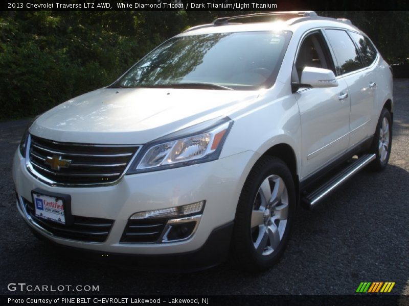 White Diamond Tricoat / Dark Titanium/Light Titanium 2013 Chevrolet Traverse LTZ AWD