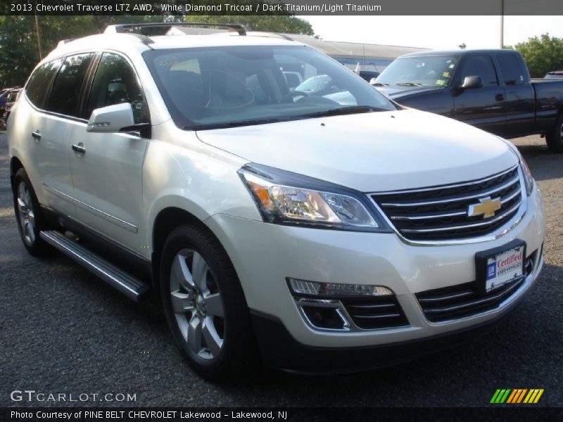 White Diamond Tricoat / Dark Titanium/Light Titanium 2013 Chevrolet Traverse LTZ AWD