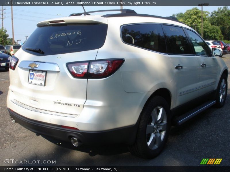 White Diamond Tricoat / Dark Titanium/Light Titanium 2013 Chevrolet Traverse LTZ AWD