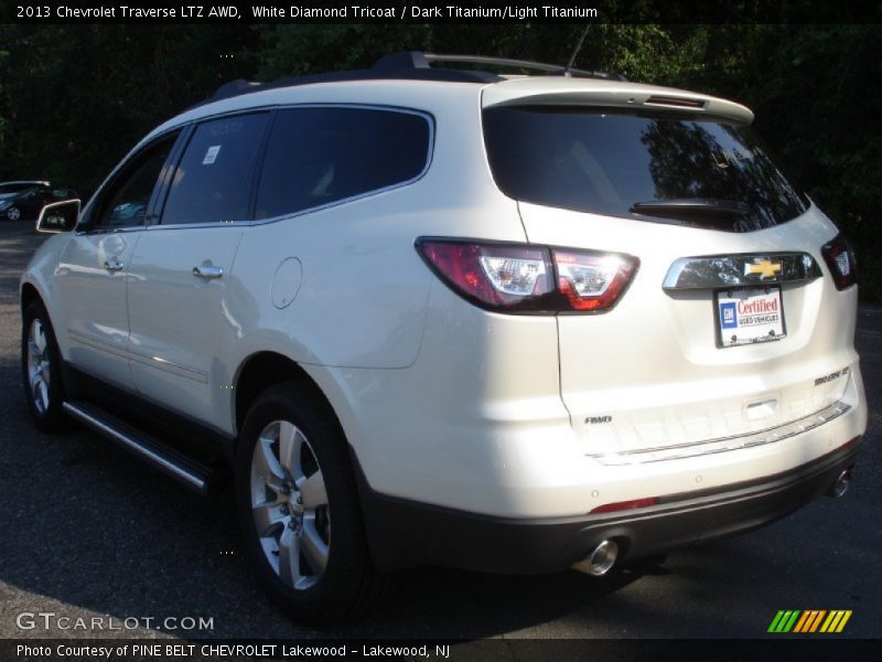White Diamond Tricoat / Dark Titanium/Light Titanium 2013 Chevrolet Traverse LTZ AWD