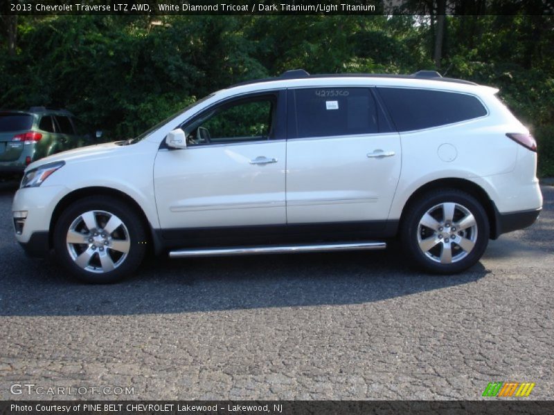 White Diamond Tricoat / Dark Titanium/Light Titanium 2013 Chevrolet Traverse LTZ AWD