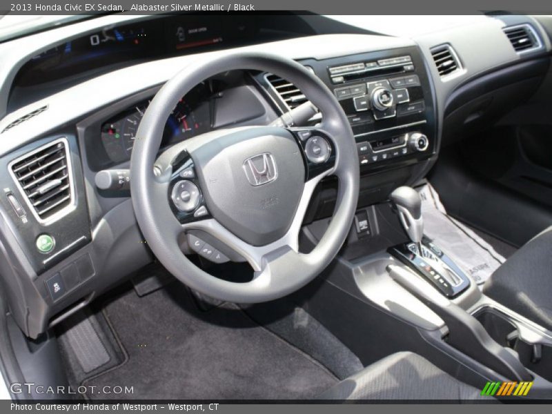 Alabaster Silver Metallic / Black 2013 Honda Civic EX Sedan