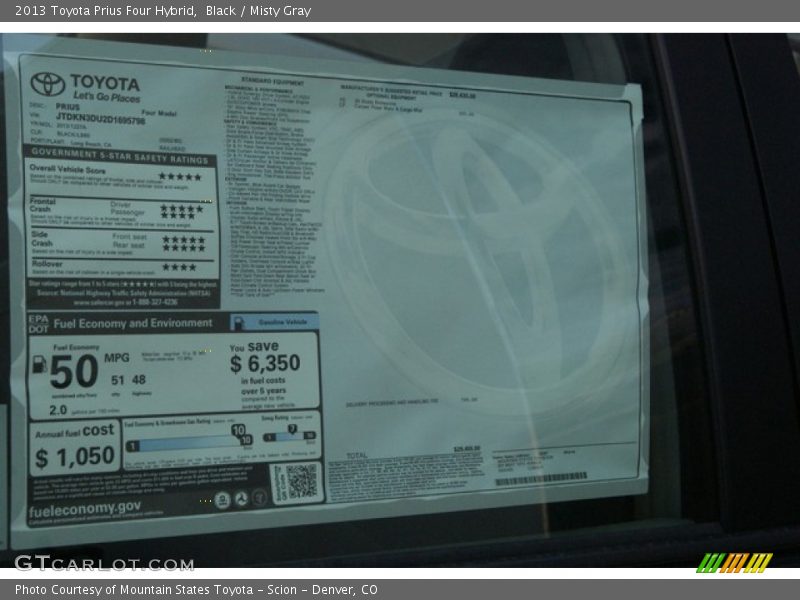 Black / Misty Gray 2013 Toyota Prius Four Hybrid