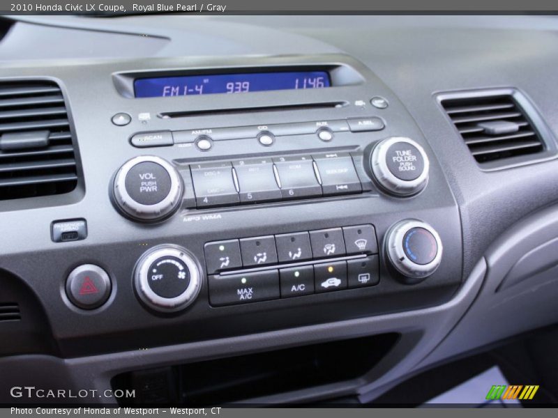 Royal Blue Pearl / Gray 2010 Honda Civic LX Coupe