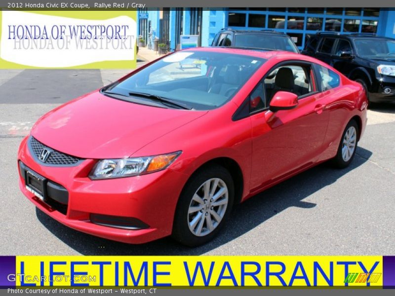 Rallye Red / Gray 2012 Honda Civic EX Coupe