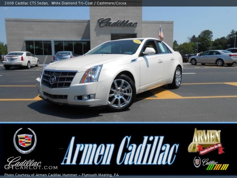 White Diamond Tri-Coat / Cashmere/Cocoa 2008 Cadillac CTS Sedan
