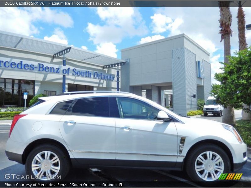 Platinum Ice Tricoat / Shale/Brownstone 2010 Cadillac SRX V6