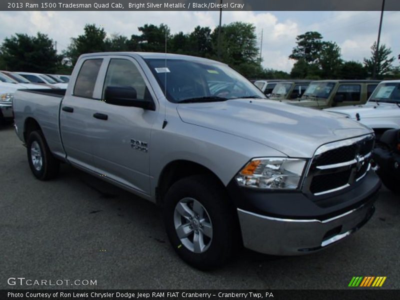 Bright Silver Metallic / Black/Diesel Gray 2013 Ram 1500 Tradesman Quad Cab
