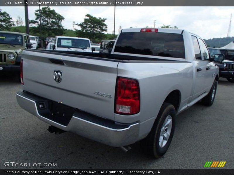 Bright Silver Metallic / Black/Diesel Gray 2013 Ram 1500 Tradesman Quad Cab