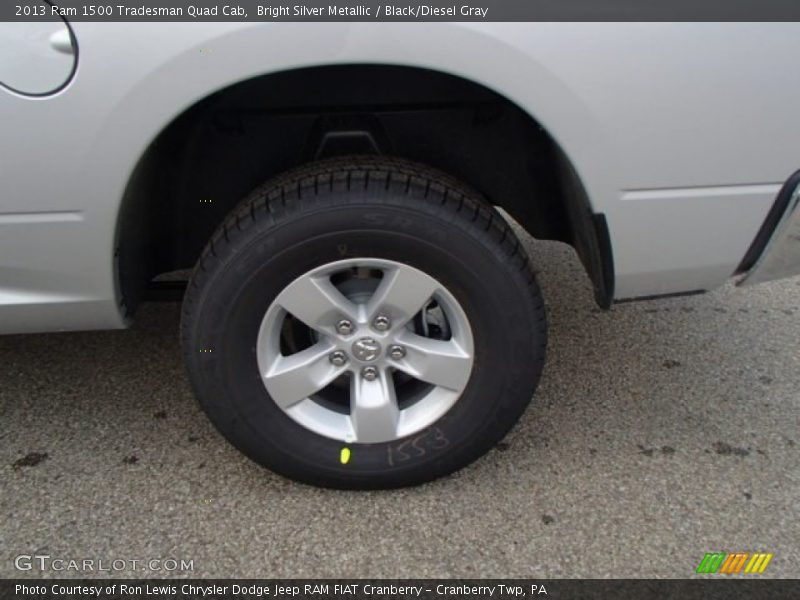 Bright Silver Metallic / Black/Diesel Gray 2013 Ram 1500 Tradesman Quad Cab
