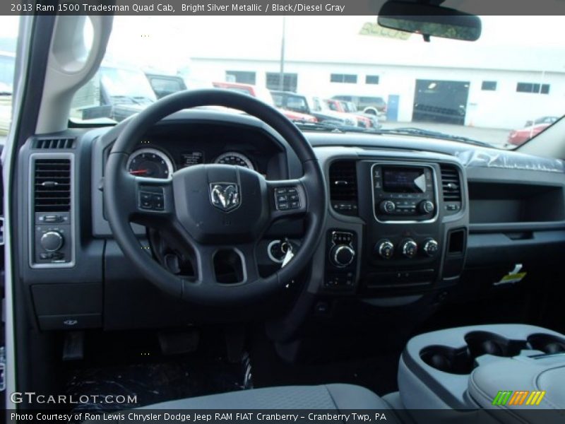 Bright Silver Metallic / Black/Diesel Gray 2013 Ram 1500 Tradesman Quad Cab