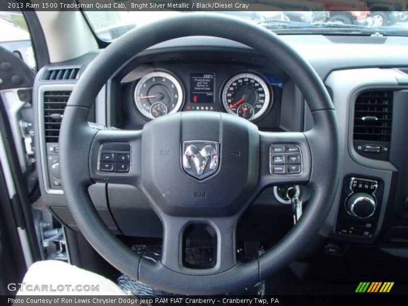 Bright Silver Metallic / Black/Diesel Gray 2013 Ram 1500 Tradesman Quad Cab