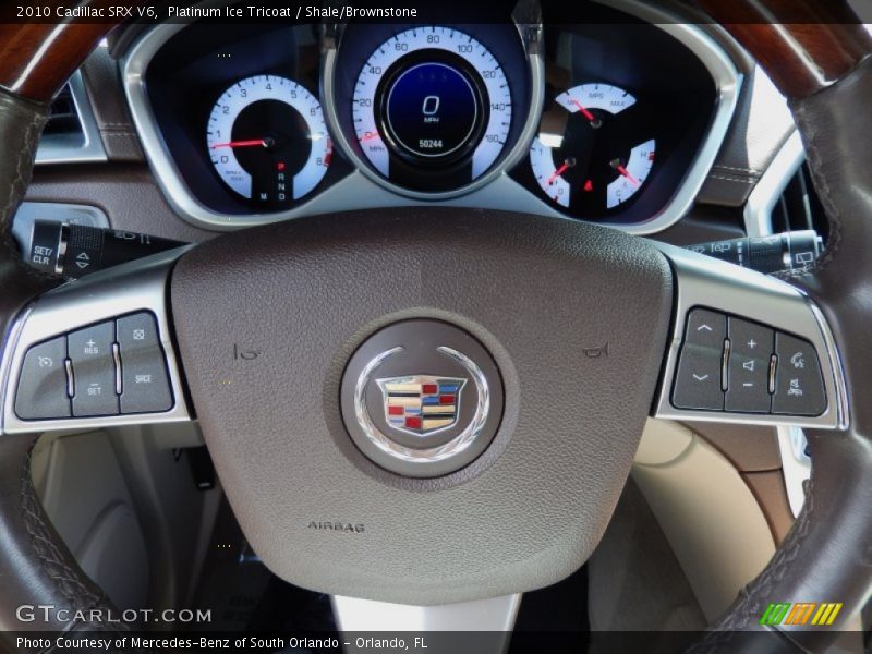 Platinum Ice Tricoat / Shale/Brownstone 2010 Cadillac SRX V6