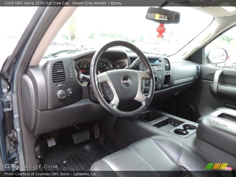Stealth Gray Metallic / Ebony 2009 GMC Sierra 1500 SLE Crew Cab