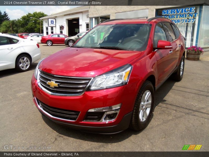 Crystal Red Tintcoat / Ebony 2014 Chevrolet Traverse LT AWD