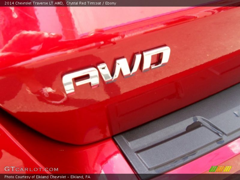 Crystal Red Tintcoat / Ebony 2014 Chevrolet Traverse LT AWD