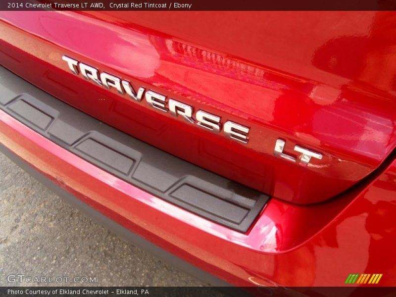 Crystal Red Tintcoat / Ebony 2014 Chevrolet Traverse LT AWD