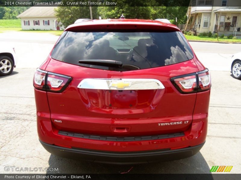 Crystal Red Tintcoat / Ebony 2014 Chevrolet Traverse LT AWD