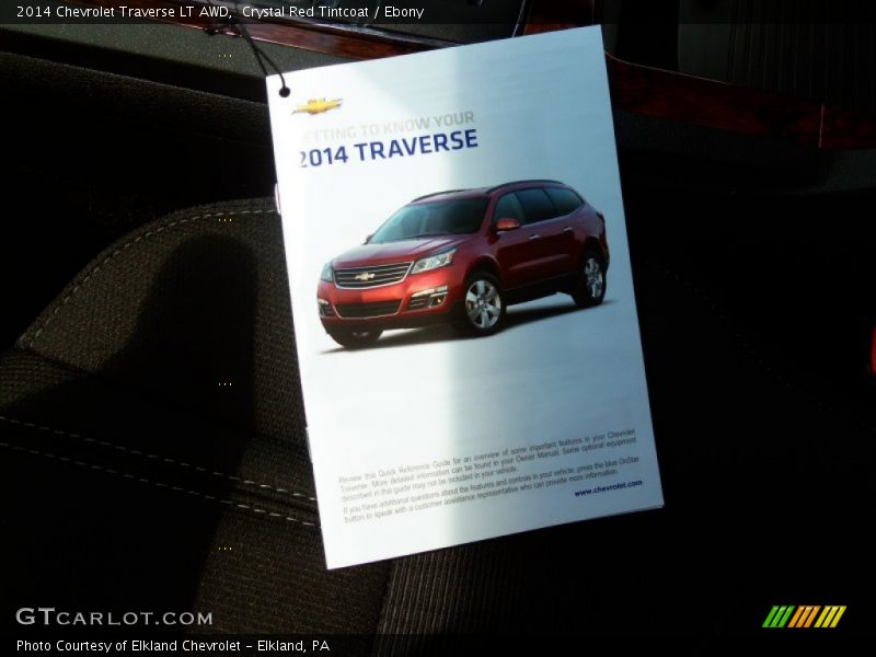 Crystal Red Tintcoat / Ebony 2014 Chevrolet Traverse LT AWD
