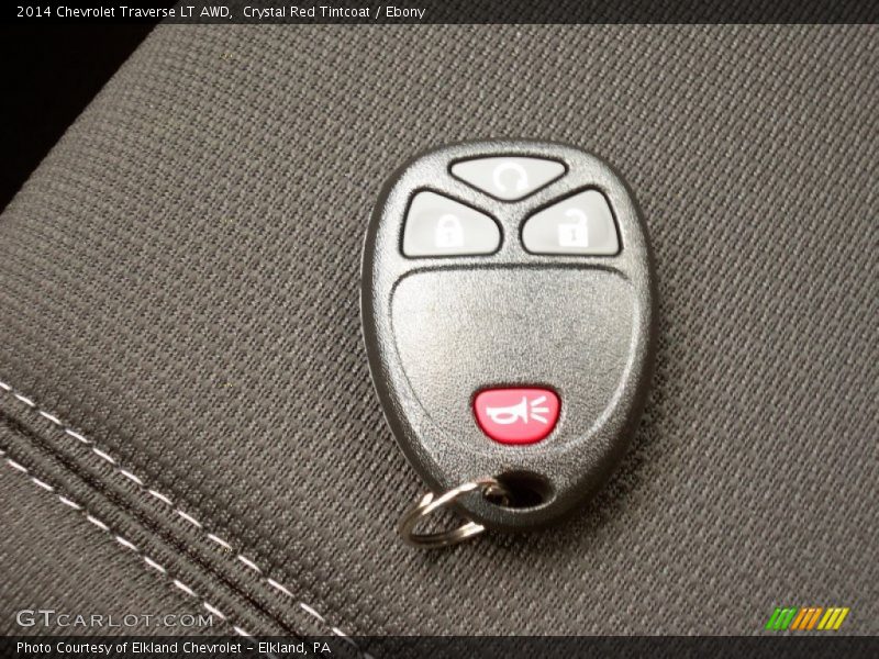 Crystal Red Tintcoat / Ebony 2014 Chevrolet Traverse LT AWD
