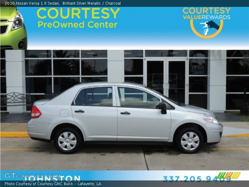 Brilliant Silver Metallic / Charcoal 2010 Nissan Versa 1.6 Sedan