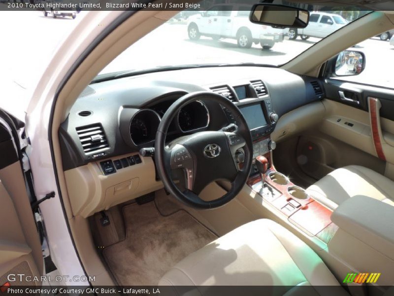 Blizzard White Pearl / Sand Beige 2010 Toyota Highlander Limited