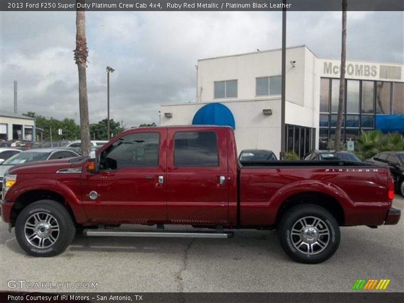 Ruby Red Metallic / Platinum Black Leather 2013 Ford F250 Super Duty Platinum Crew Cab 4x4
