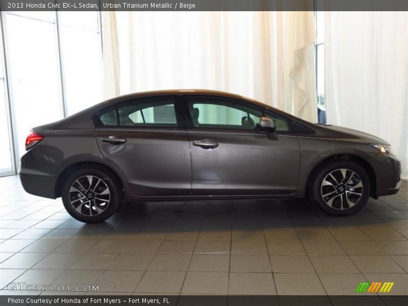 Urban Titanium Metallic / Beige 2013 Honda Civic EX-L Sedan