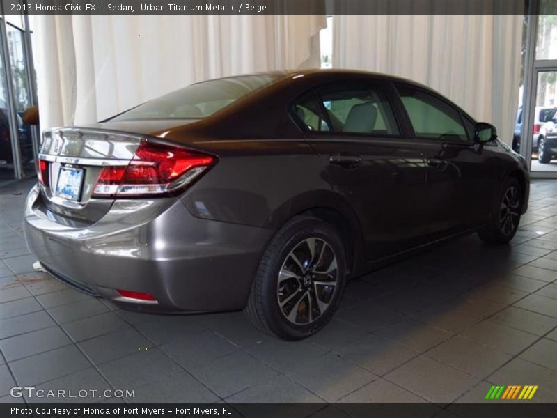 Urban Titanium Metallic / Beige 2013 Honda Civic EX-L Sedan