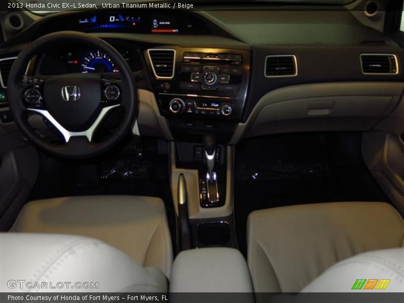Urban Titanium Metallic / Beige 2013 Honda Civic EX-L Sedan
