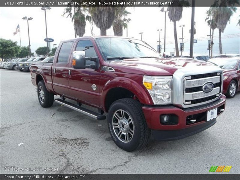 Ruby Red Metallic / Platinum Black Leather 2013 Ford F250 Super Duty Platinum Crew Cab 4x4