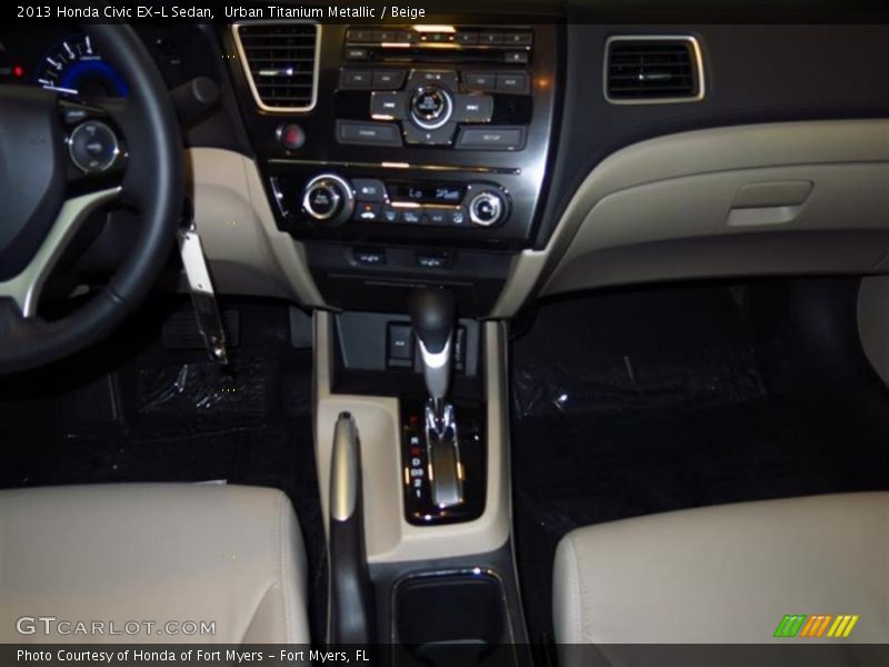 Urban Titanium Metallic / Beige 2013 Honda Civic EX-L Sedan