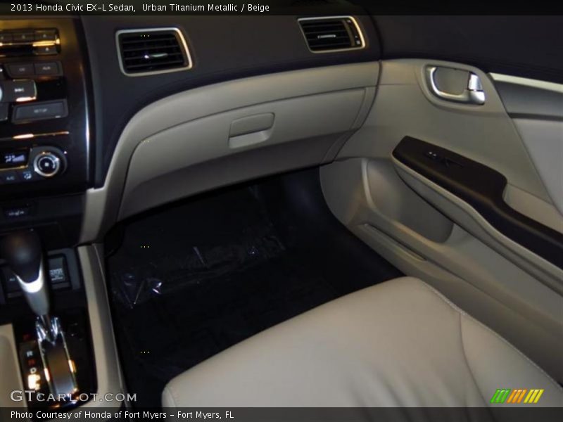 Urban Titanium Metallic / Beige 2013 Honda Civic EX-L Sedan