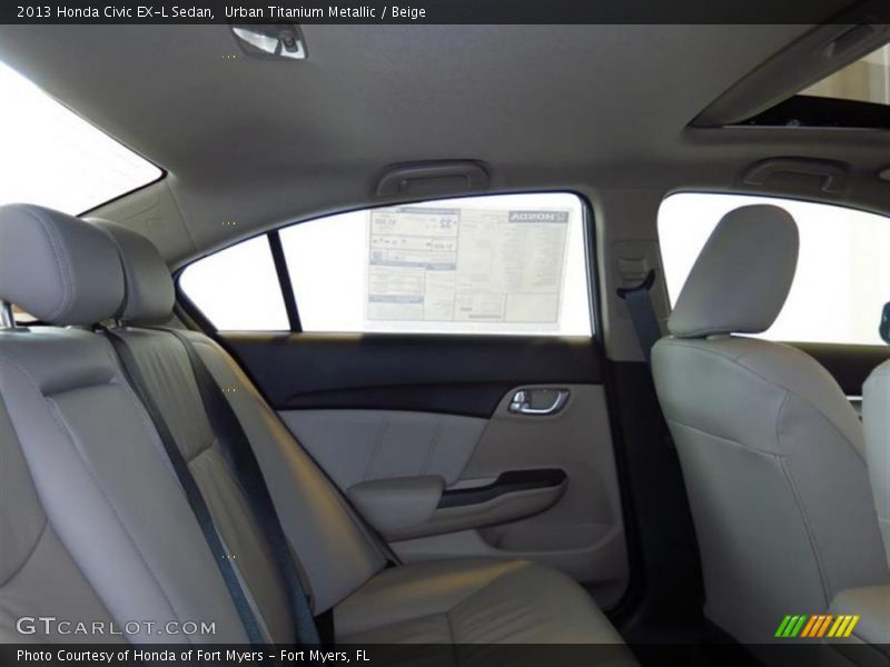 Urban Titanium Metallic / Beige 2013 Honda Civic EX-L Sedan