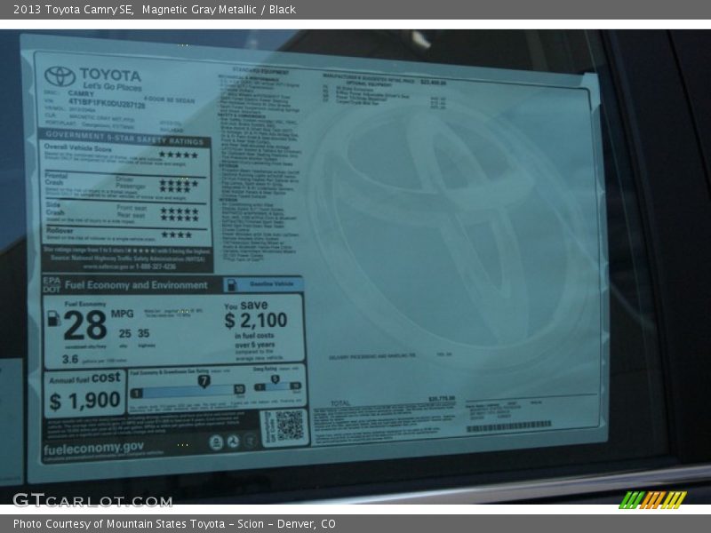 Magnetic Gray Metallic / Black 2013 Toyota Camry SE