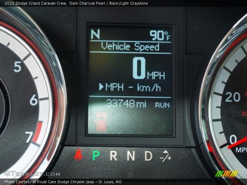 Dark Charcoal Pearl / Black/Light Graystone 2012 Dodge Grand Caravan Crew