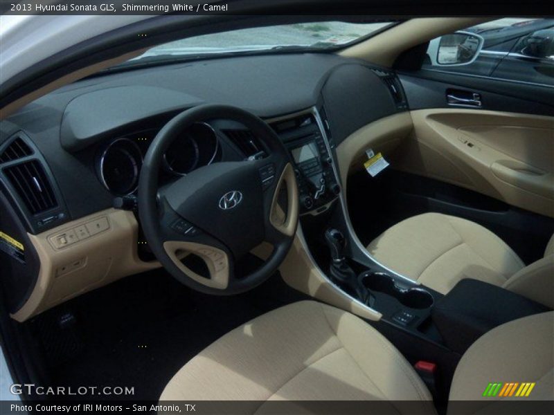 Shimmering White / Camel 2013 Hyundai Sonata GLS