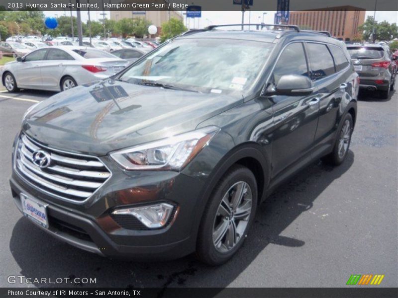 Hampton Green Pearl / Beige 2013 Hyundai Santa Fe Limited
