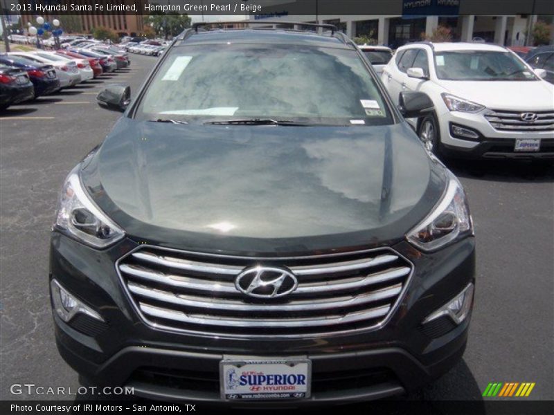 Hampton Green Pearl / Beige 2013 Hyundai Santa Fe Limited