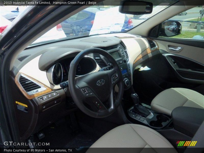 Hampton Green Pearl / Beige 2013 Hyundai Santa Fe Limited