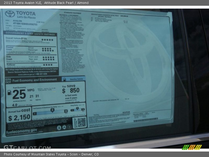 Attitude Black Pearl / Almond 2013 Toyota Avalon XLE