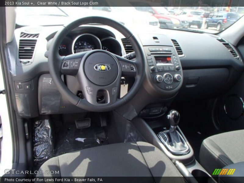 Clear White / Black Soul Logo Cloth 2013 Kia Soul +