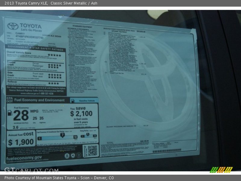 Classic Silver Metallic / Ash 2013 Toyota Camry XLE