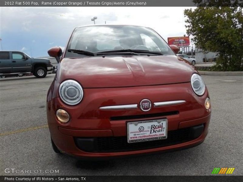 Rame (Copper Orange) / Tessuto Grigio/Avorio (Grey/Ivory) 2012 Fiat 500 Pop