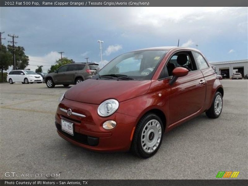 Rame (Copper Orange) / Tessuto Grigio/Avorio (Grey/Ivory) 2012 Fiat 500 Pop