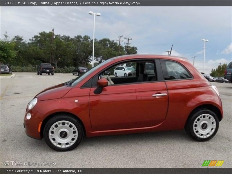 Rame (Copper Orange) / Tessuto Grigio/Avorio (Grey/Ivory) 2012 Fiat 500 Pop