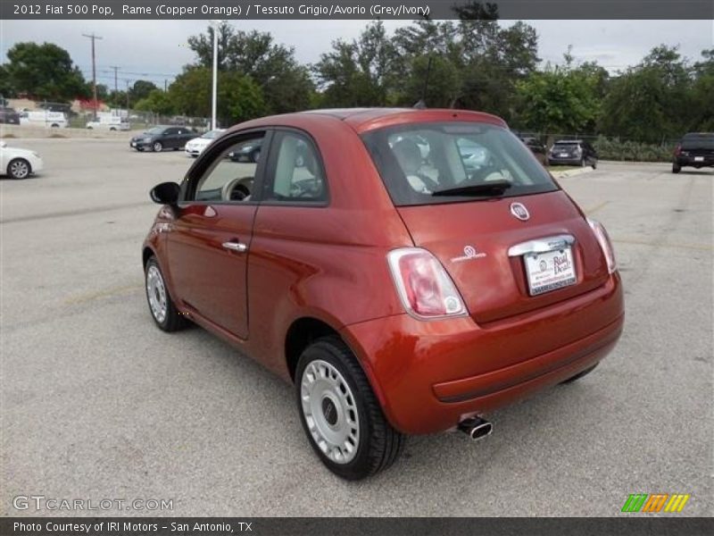 Rame (Copper Orange) / Tessuto Grigio/Avorio (Grey/Ivory) 2012 Fiat 500 Pop