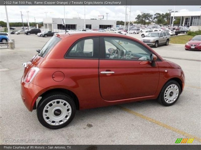 Rame (Copper Orange) / Tessuto Grigio/Avorio (Grey/Ivory) 2012 Fiat 500 Pop