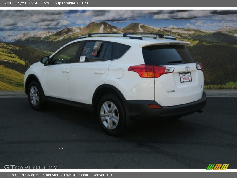 Super White / Beige 2013 Toyota RAV4 LE AWD